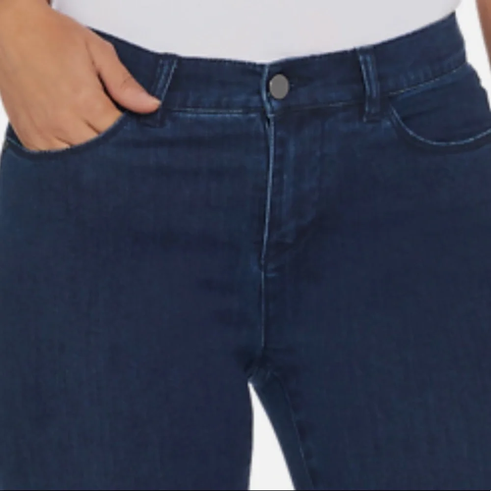 Lisa Rinna Angled Hem Jeans - Dark Wash - Sz 10 - Picture 3 of 6